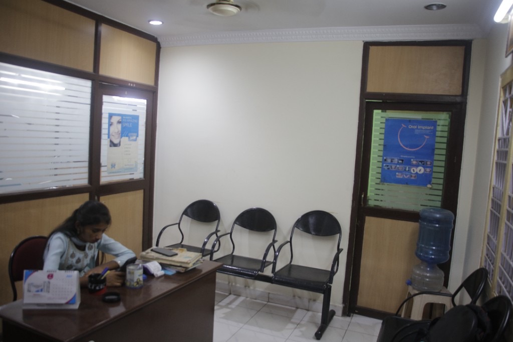 Reception and waiting area at Denta Care Dental Clinic